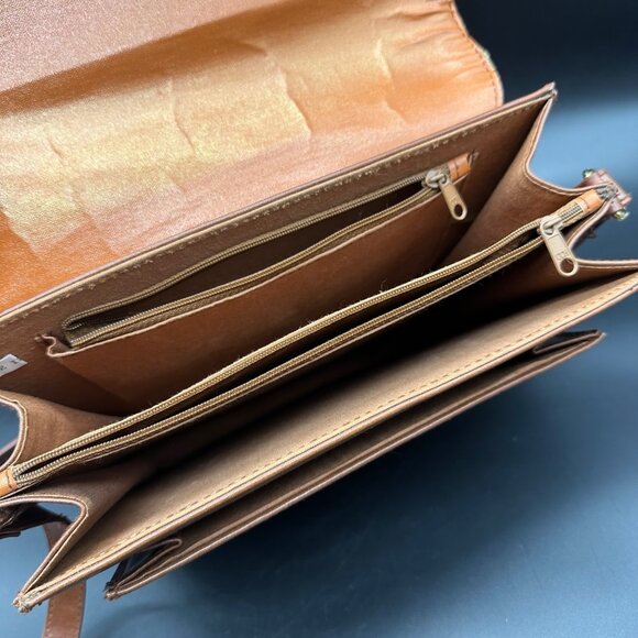 Vintage Purse Shoulder Bag Crossbody 1990s Marchino Toggle Brown Gold Toned Y2K - Picture 6 of 13